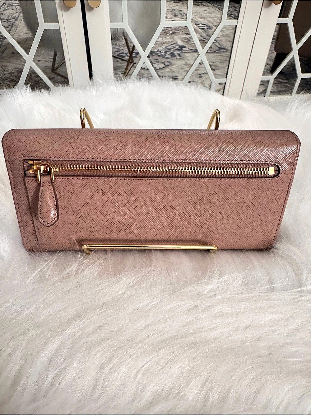 Prada Saffiano Leather Continental Flap Wallet - Picture 4 of 16